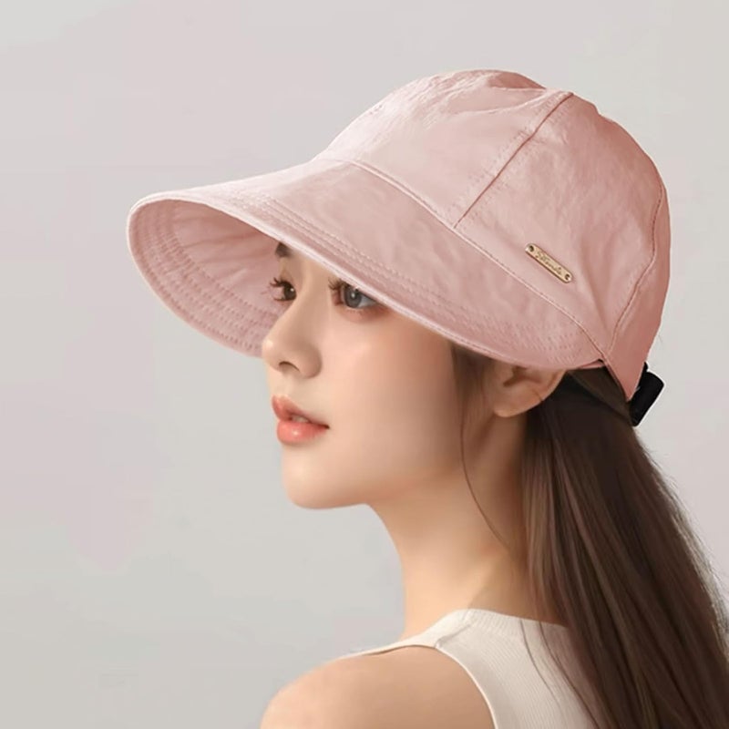 huablo ]UPF 50+Womens Sun Hat UV Protection Hiking Fishing Hats Wide Brim Hat Adjustable Ponytail Packable Sun Cap - Image 2